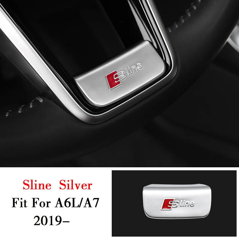 3D Aluminum Alloy S Sline Emblem Car Steering Wheel Sticker Accessories For Audi Sline A3 A1 A4 B8 B7 A6 C7 A5 A7 A8 B9 B6 C6 Q2