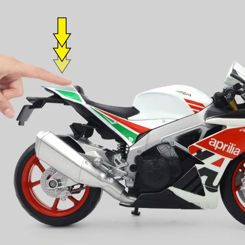 1:12 Die Cast Aprilia RSV4 RR1000 Alloy Motorcycle Model Car Autobike Shork-Absorber Off Road Autocycle Toy Gift Collection