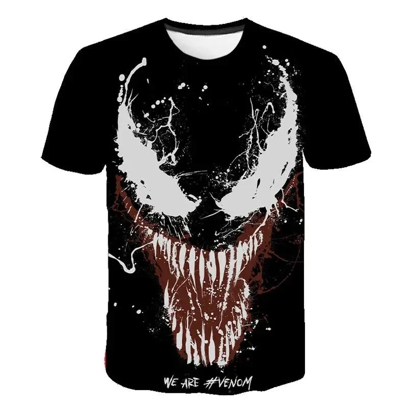 New 3D Venom Printed Men's T-shirt Casual Fashion Marvel T-shirt Oversized Sports Short Sleeve Street Fashion Men's Clothing