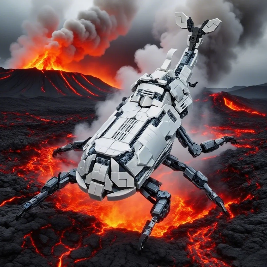 

959PCS MOC Creative Animal Series White Mechanical Beetle Building Blocks Model DIY Puzzle Assemble Toys Xmas Gift For Adult Kid