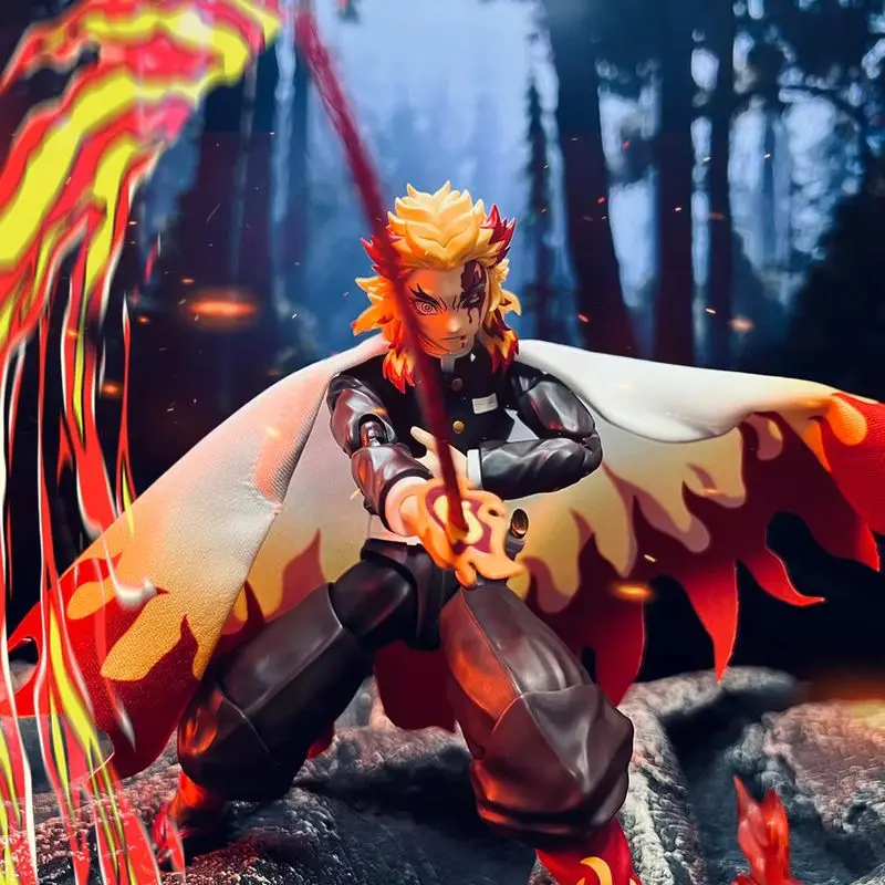 جديد فقط عباءة Shf 1/12 مقياس شيطان القاتل Rengoku Kyoujurou القماش عباءة كيب شال نموذج ل 6 بوصة ألعاب شخصيات الحركة الهدايا #1