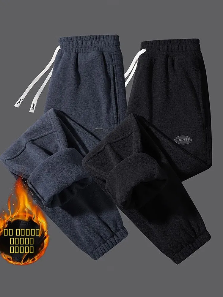 

Мужские повседневные брюки Thi Fce: новые осенне-зимние теплые спортивные штаны с манжетами, молодежные, свободного кроя