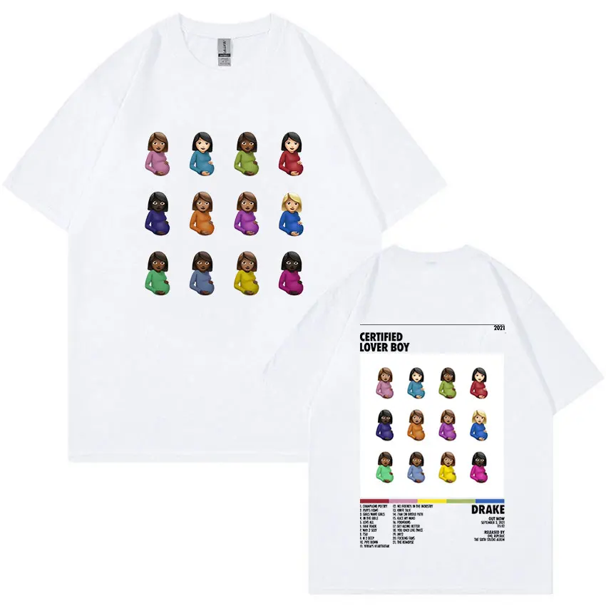 Rapper Drake Certified Lover Boy Album Print Grafik-T-Shirt Unisex Hip Hop Fashion T-Shirt Herren 100 % Baumwolle Übergroße T-Shirts – Detail 2