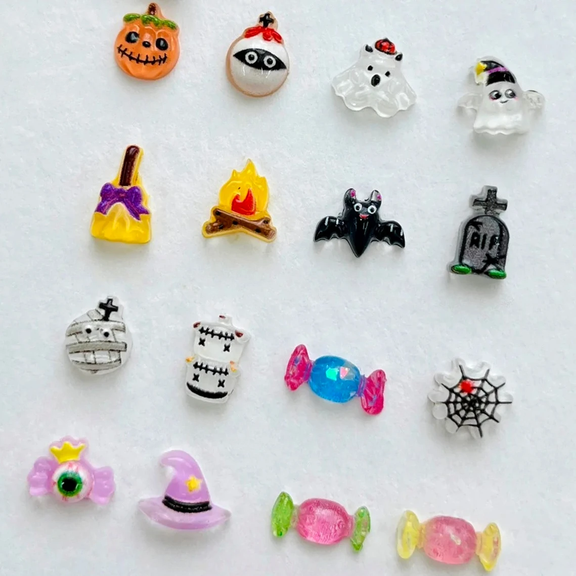 

Halloween Spider Web Candy Pumpkin Christmas Snowflake Broom Skull Bat Cherry Star Bowknot Nail Art Accessories Decorations Tool