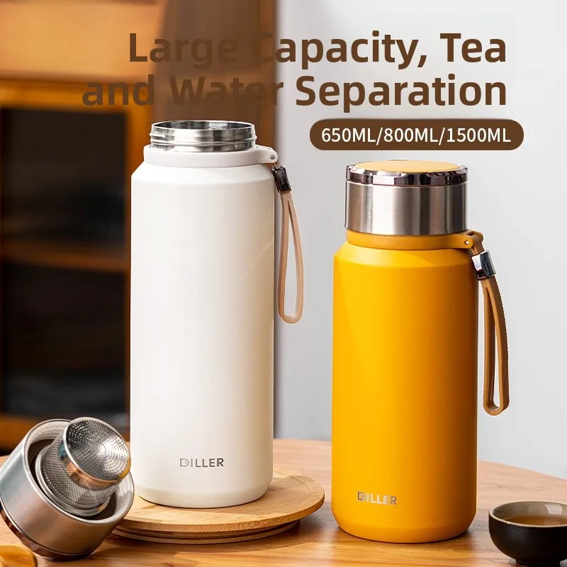 

Большая термобутылка из нержавеющей стали 304 для путешествий, активного отдыха, автомобиля, с разделителем для чая, для горячих напитков, кружка для баббл-чая