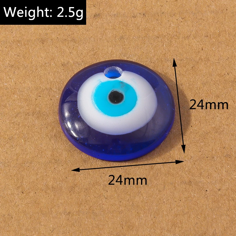 5 Stück türkische Glücksbringer-Anhänger aus Harz mit bösem Blick für die Schmuckherstellung, DIY-Ohrringe, Halsketten, Armbänder, Bastelbedarf – Detail 5