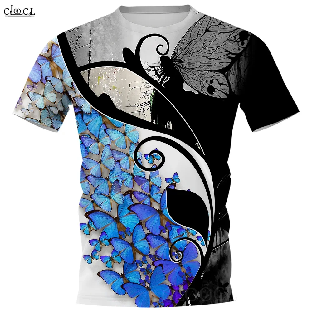 

CLOOCL Men T-shirt Beautiful Butterfly 3D Graphic Printed Women Shirt Unisex Short Sleeve Summer Casual Streetwear Cozy Tops