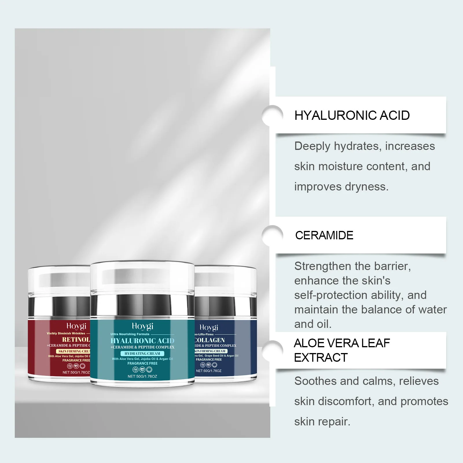 Retinol Collagen Cream Dark Spots Remover Firming Lift Fade Fine Line Improve Dryness Repair Moisturizing Hyaluronic Acid Cream