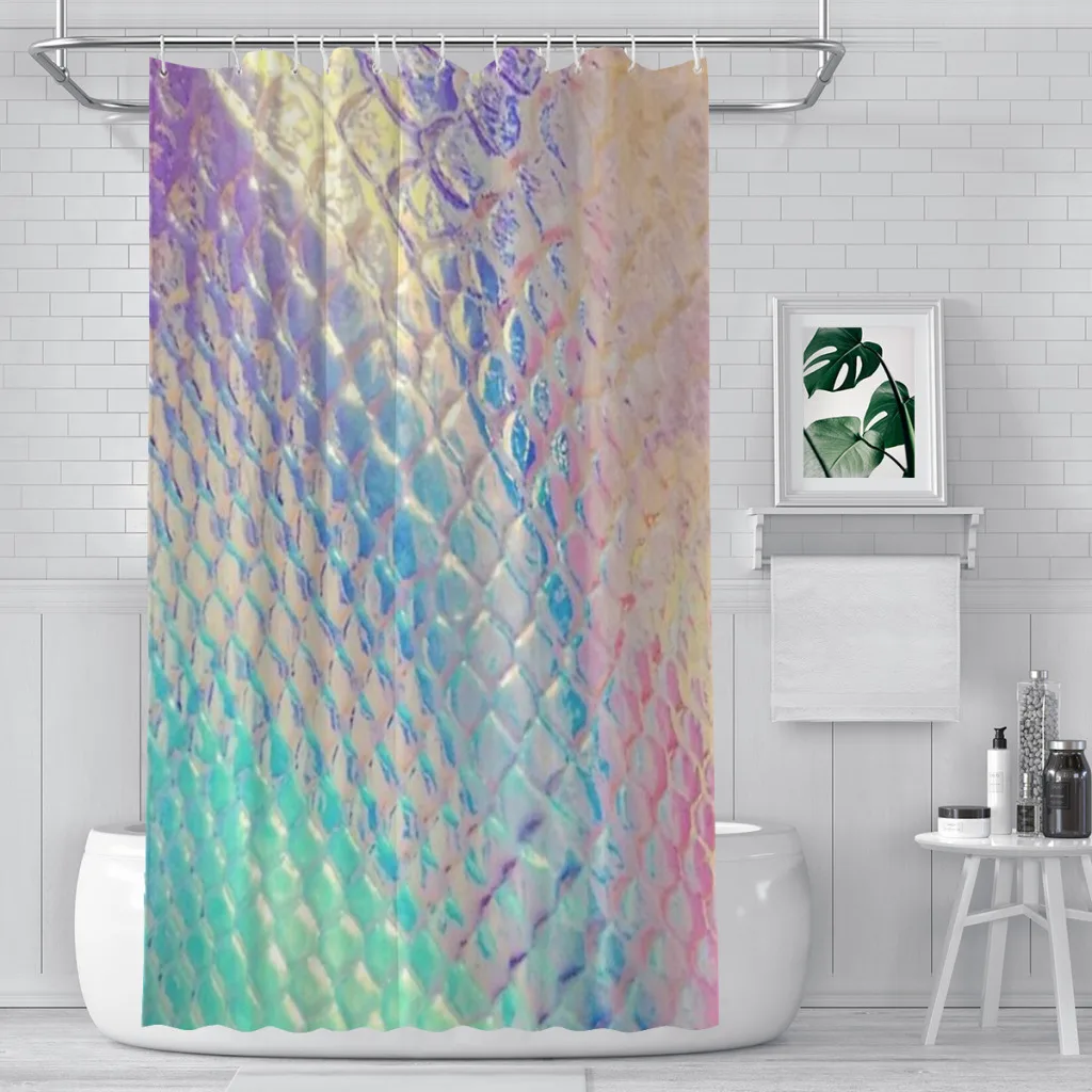 Shower curtain Bathroom Iridescent Scales decor Modern household Curtain Festival gift