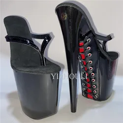 Il colore può essere personalizzato, eleganti pantofole da principessa, suole con cinturino incrociato, tacchi da discoteca sexy, sandali da spettacolo di scena modello