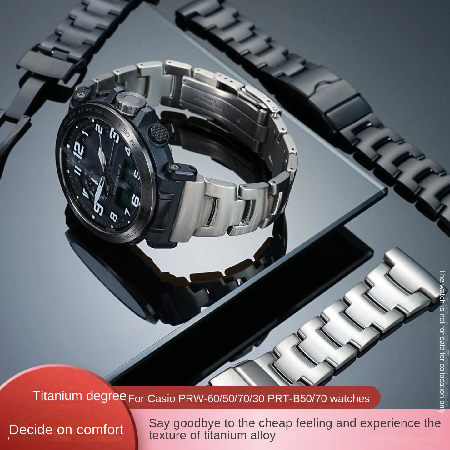 

Ремешок из титанового сплава 23 мм для Casio PRT-B50 5602 PRT-B70 PROTREK 5480 PRW-70/50/30 5578 PRW-60YT/6900/3400 легкий браслет