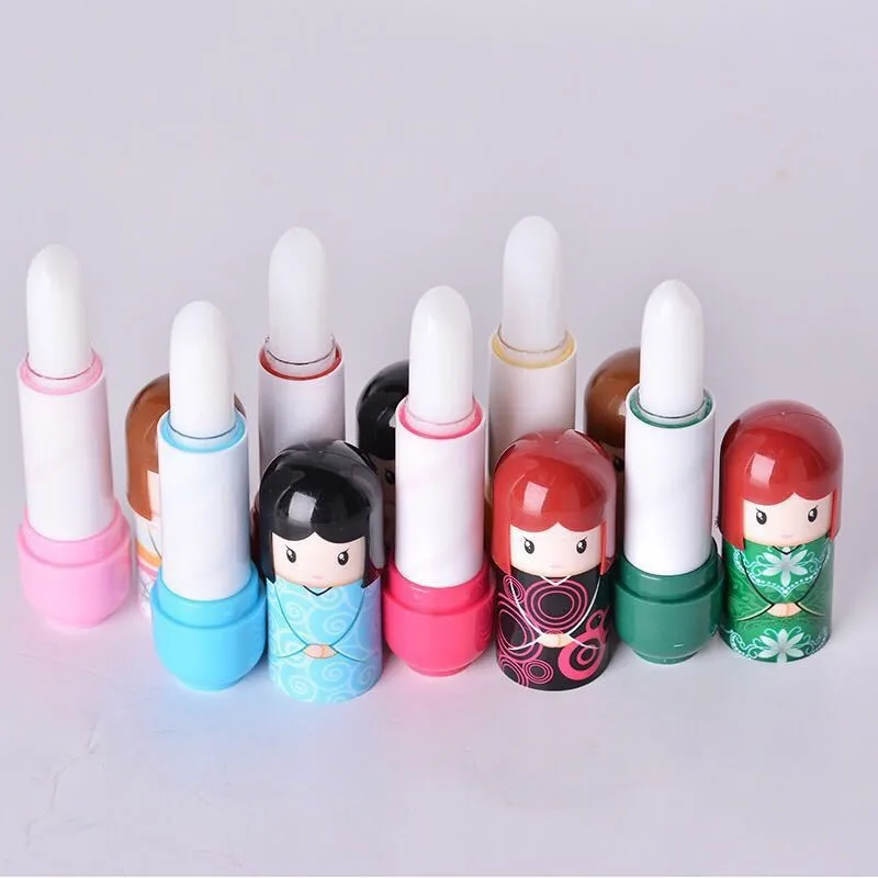 2023 New Arrival 24pcs Magic Waterproof Cartoon Kimono Doll Lip Balm Long Lasting Moisturizing Lipstick Women Lip Makeup