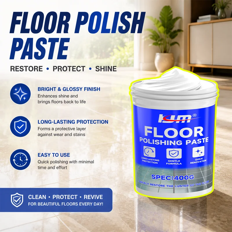 KJM 400G Floor Polish Wax Paste Long Lasting Gloss Cream For Wooden Floor Tile Auto Paint Surface Renew Polishing Care