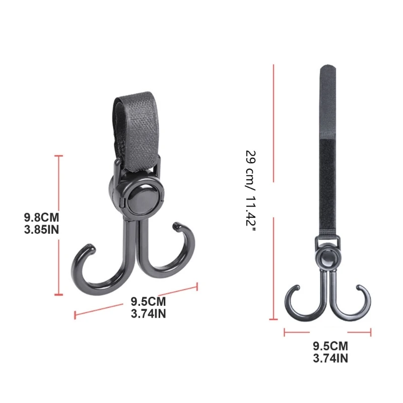 Baby Stroller Double Hook Hanger 2 Pcs Multifunction Hanging Storage for Outdoor Shopping Mall Grocery Bag Hook