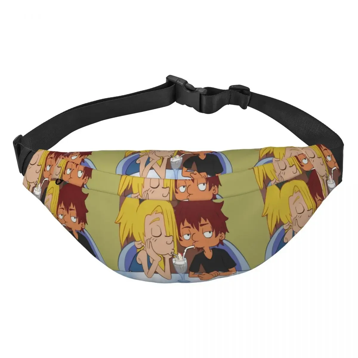 Hey Arnold-riñonera de Anime animado Helga Pataki para hombre y mujer, riñonera cruzada a la moda, bolso de cintura para teléfono, bolsa de dinero para ciclismo