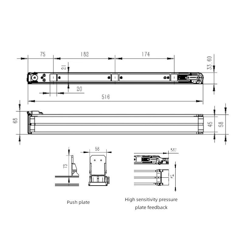 24V  Mini Conveyor Belt 517mm Vending Machine Track Cargo Lane Automatic Machine Crawler Beverage Medicine Delivery