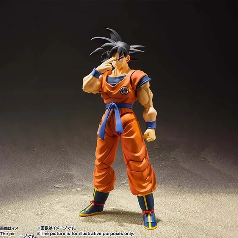 En Stock Bandai Dragon Ball 2,0 SHF Son Goku pelo negro serie de figuras de acción modelo juguete colección de regalos para niños