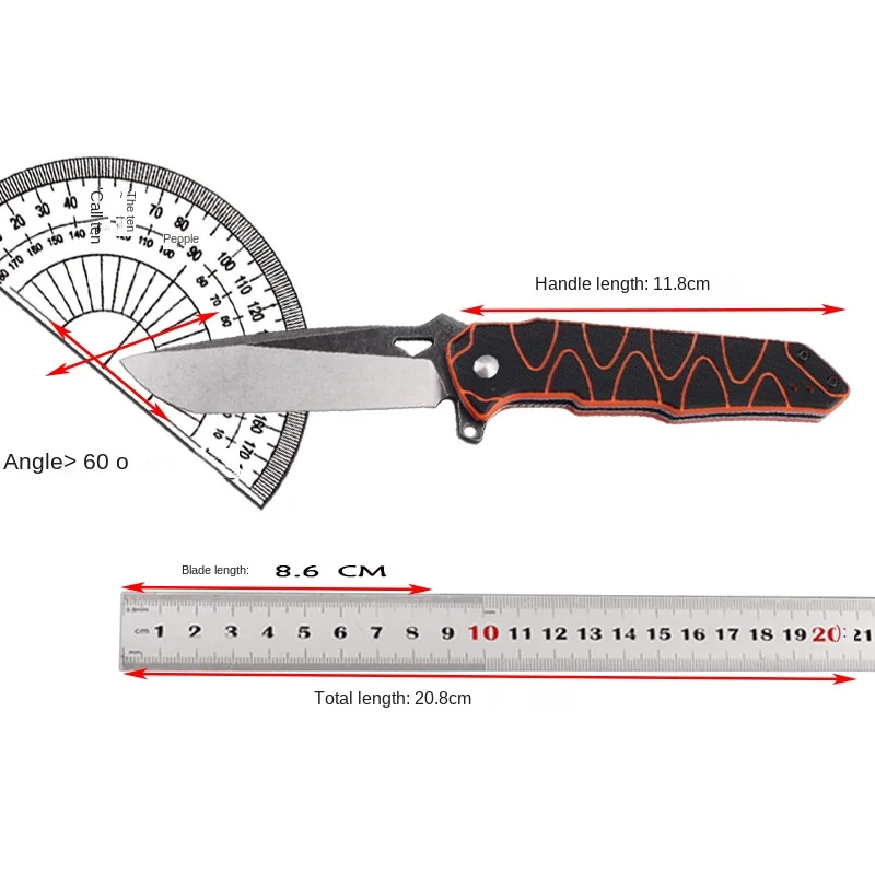 The new AUS8 steel G10 handle high hardness camping fishing survival equipment pocket portable fruit knife