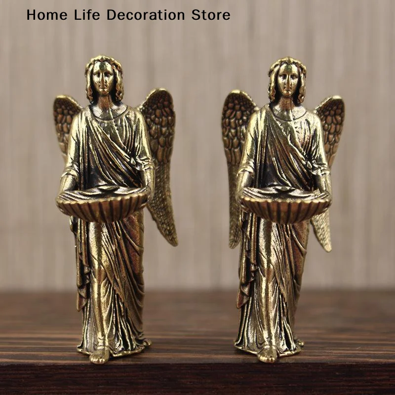 Classical European Angel Figurine Home Decor Statue Guardian Angel Wings Angel Ornament Living Room Decorations Religious Statue