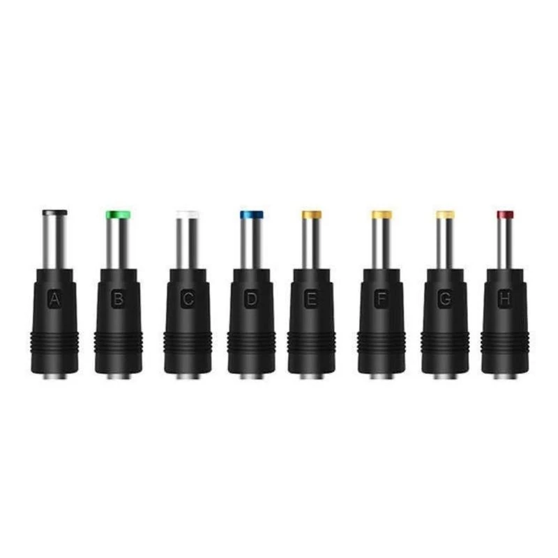 

Multifunctional Power for Notebooks 8pcs Conversion Head 8-in-1 DC5.5mmx2.1mm Female to Others Male Adapters