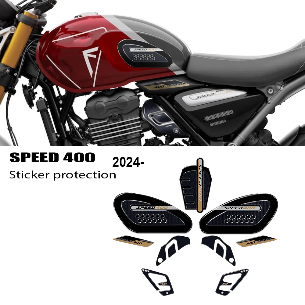 

For Speed 400 2024 2025 Accessories Motorcycle 3D Epoxy Resin Sticker Tank Pad Protection Decal