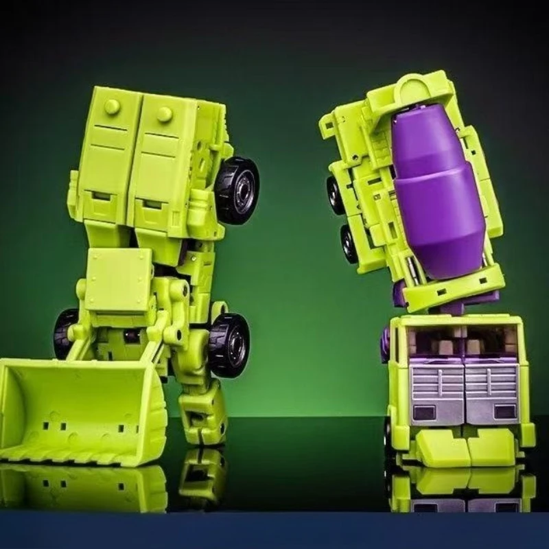 Transformiertes Spielzeug MS-B37A&B38A Kleiner proportionaler Gabelstapler mit feiner Beschichtung + Mischer-LKW-Set, Modell, Originalverpackung, Sammlung, Geschenk