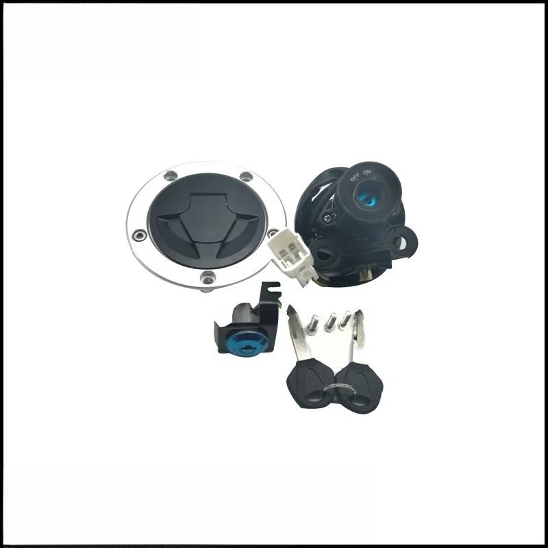4-Wire Ignition Switch Lock Fuel Tank Cover Lock Full Set Lock Fit for ZX-6R 636 Z1000 Motorcycle Parts