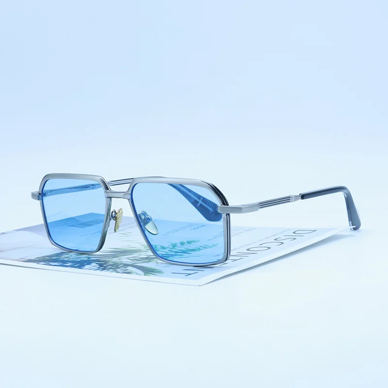 Vaco óculos de sol de luxo designer quadrado masculino óculos de sol feminino liga ao ar livre tons para sol para viagens tendência rua