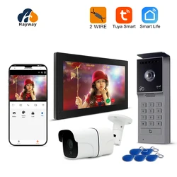 Tuya Wifi Smart Home Video Door Phone Video intercom 1080P Touch Monitor 7'  2-Wires  Doorbell Door Camera Security System
