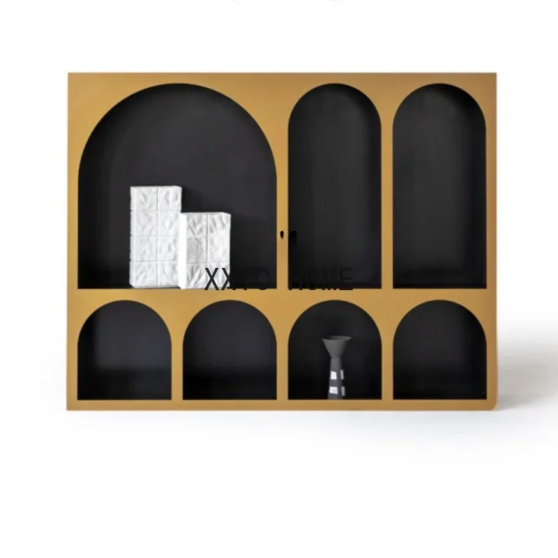 

Iron Paint Floor Integrated Creative Arch Bookcase Shelf Home Modern Minimalist Display Side Cabinet storage cabinet furniture
