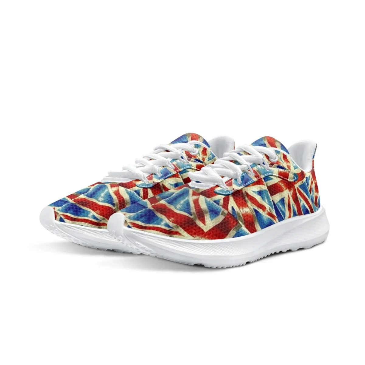 Zapatillas de deporte con estampado de bandera de Unión creativa para mujer, zapatos de tenis cómodos, antideslizantes, con absorción de impacto, ligeros, para exteriores