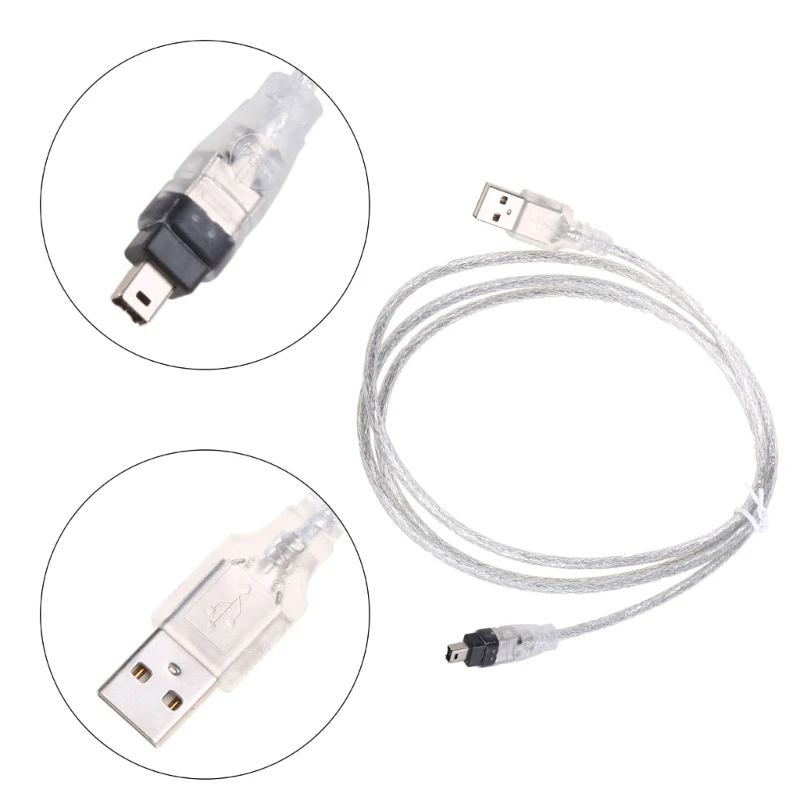 ADWE 4.5ft 1.4m USB to Firewire IEEE 1394 4 Pin iLink Adapter Cord Data Cable Wire for  DV Cameras