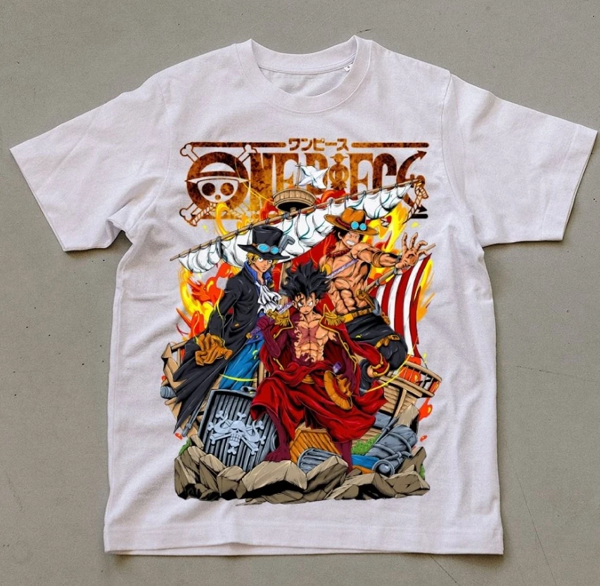 

Новый анимационный топ ONE PIECE, хлопковый топ с короткими рукавами, дышащая футболка с круглым вырезом, футболка унисекс с принтом