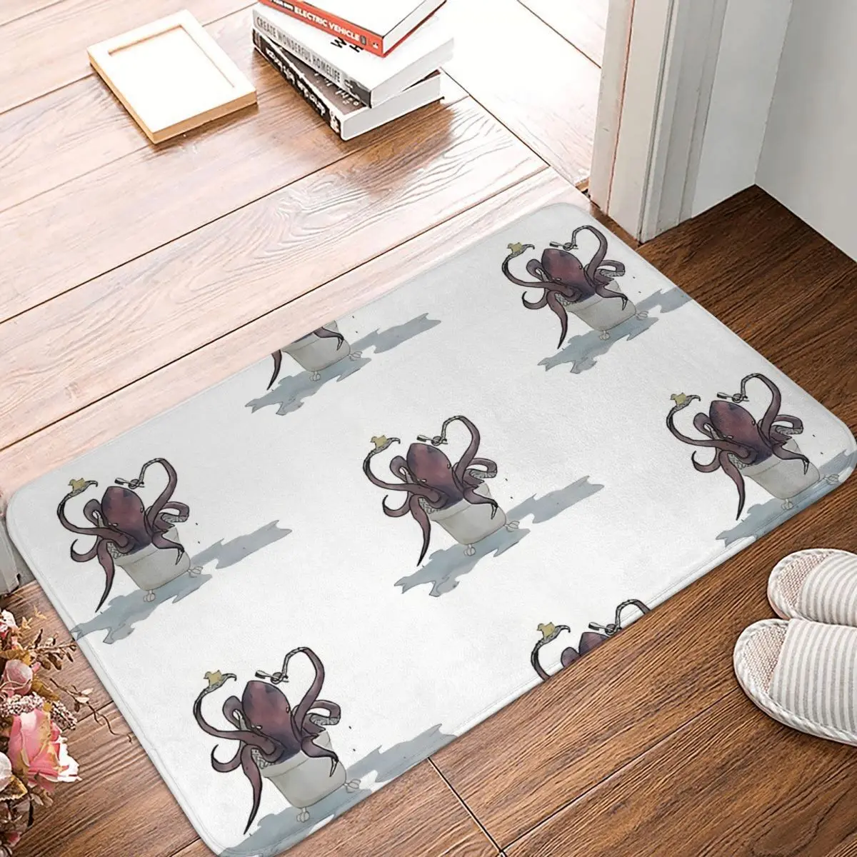 Rubber Duck Non-slip Doormat Bathtime Kraken Bath Kitchen Mat Welcome Carpet Flannel Modern Decor