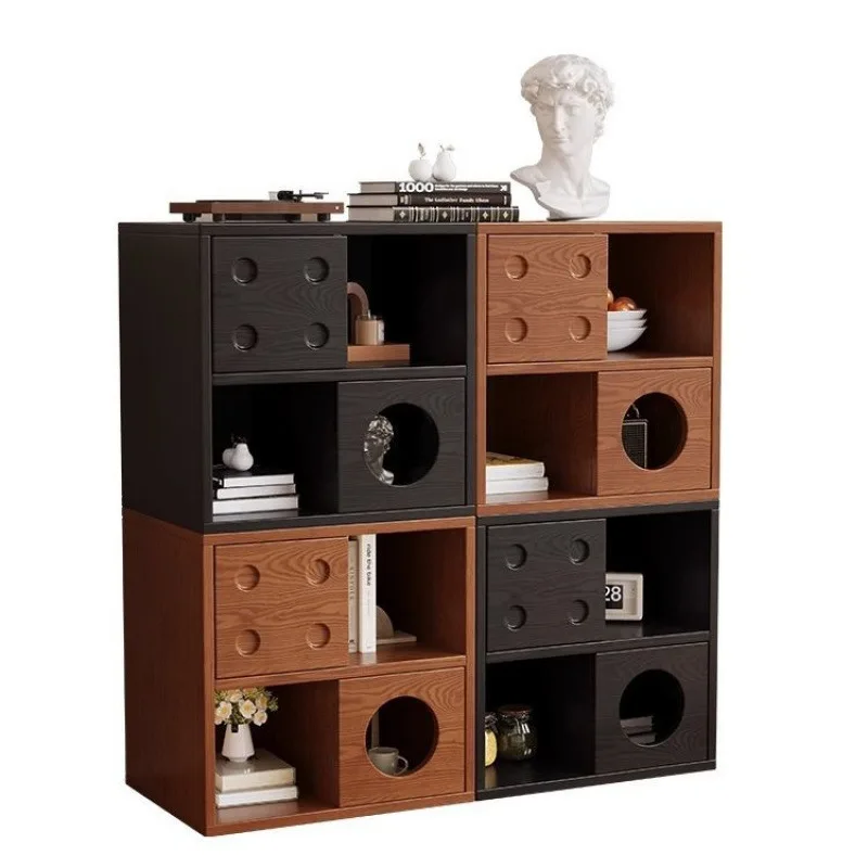 Kartentürschrank aus massivem Holz im mittelalterlichen Stil, Schlafzimmer, Wohnzimmer an der Wand, Schubladenschrank, Heim-TV-Schrankmodul