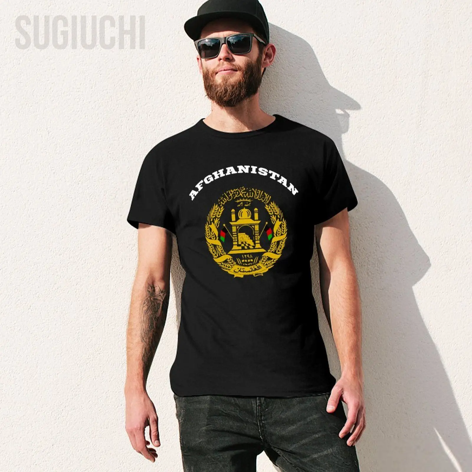 Men Afghanistan Coat of Arms Tee Flag Souvenir Kabul Tshirt Tees O-neck T Shirts Women Boys 100% Cotton Short T-Shirt Unisex