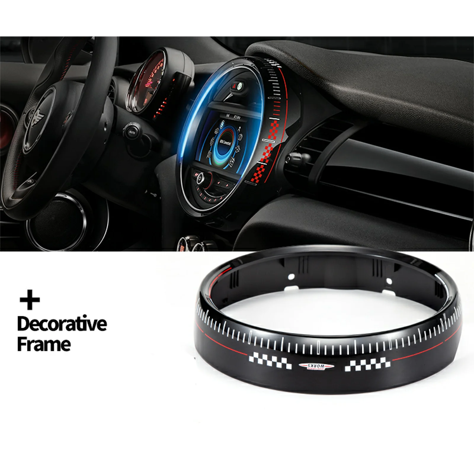 For Mini Cooper Countryman F55 F56 F57 Console Screen Navigation Frame Decor Trim Stickers