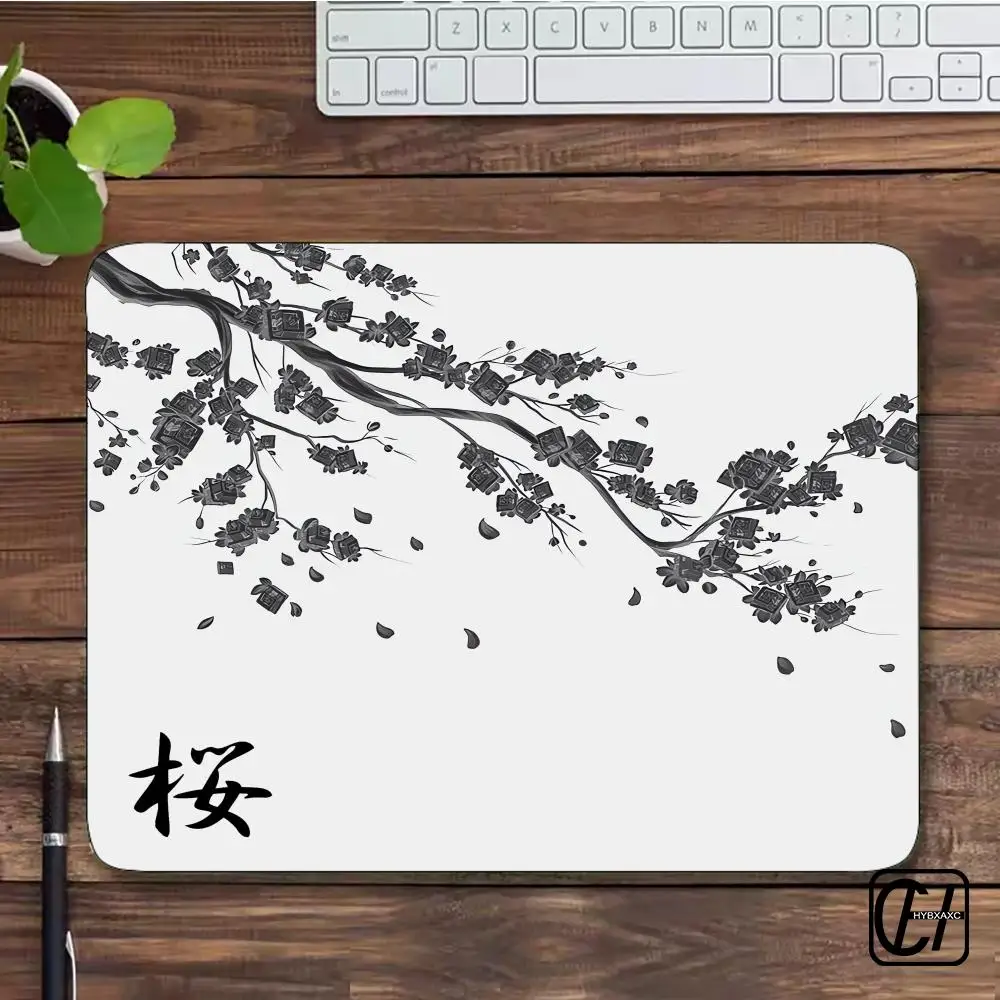 Japan Cherry Blossom Game Small Mousepad Computer Sakura Desk Mat Table Keyboard Pad Laptop Cushion Non-slip Deskpad XAXC