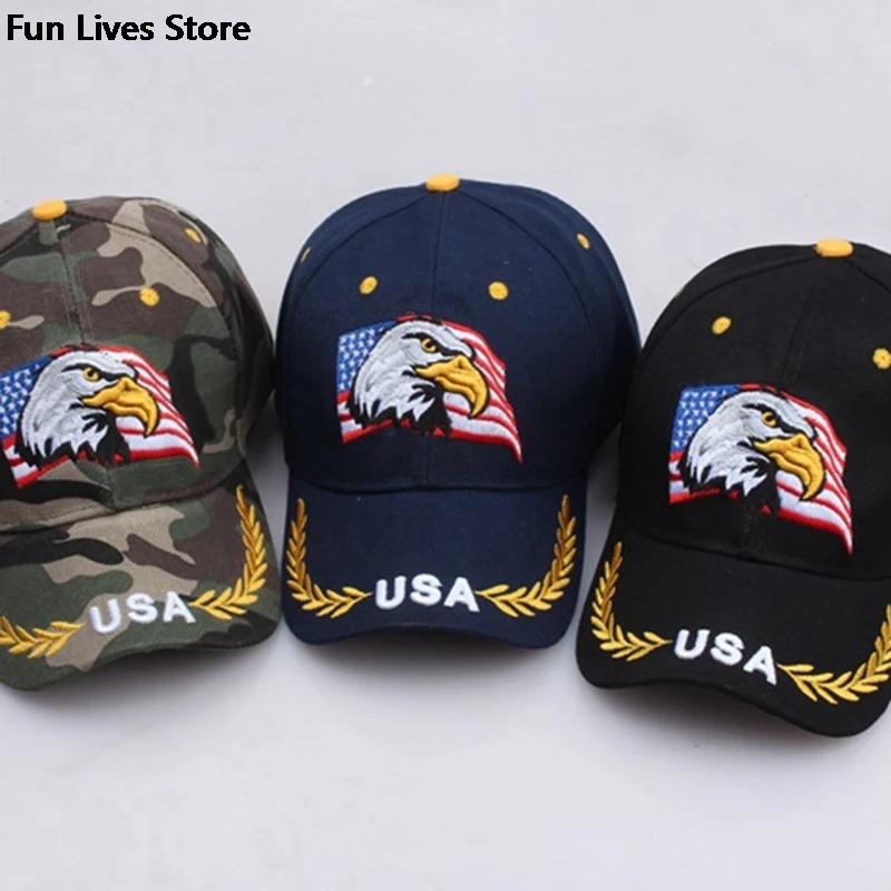 Fashion Animal Farm Snapback Caps Patriotic Embroidery American Eagle And Flag USA Black Trucker Hat Men Women Baseball Cap