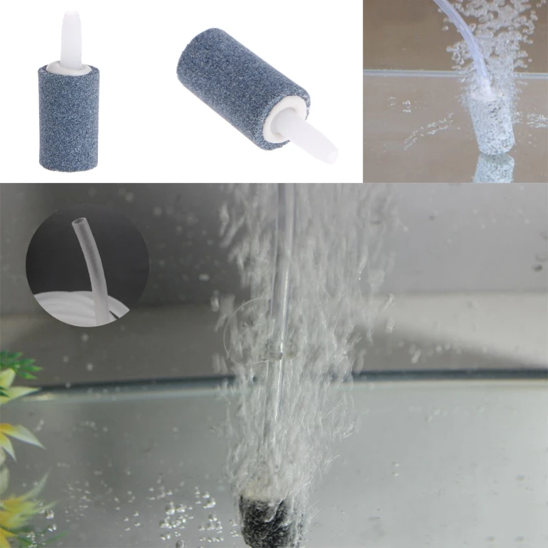 Air Stone Cylinder Bubbler Aquarium Fish for Tank Air Accessories Reusable Mineral Stones Diffuser 1.6