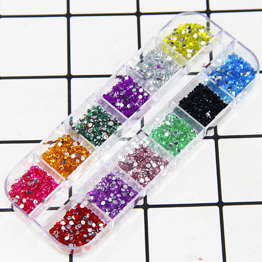 

2000 Pcs Nail Rhinestones Art Colorful Glitter Sticker Cream Gum Decoration DIY