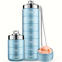 7pcs Metal Pill Organizers, Stackable Portable Waterproof Travel Pill Box, Large Aluminum Alloy Travel Pill Case