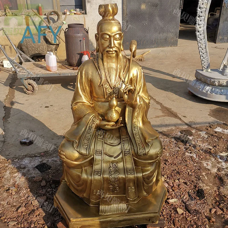 Copper Sanqing Taoist Laozi Statue for Various Bronze Buddha and Figure Decorations Including Zhenwu Dadi and Laojun Buddha