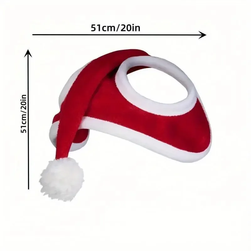 Santa Hat for Horse Equestrian Christmas  Horse Fly Ear Bonnet for Christmas Parade Horse Costume Holiday One Ear Slip On