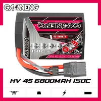 GAONENG GNB 6800mAh HV 4S 150C 300C 15.2V Shorty Pack Hard Case LiPo Battery Cabled with XT90 1/10 1/8 Scale RC Car RC Boat
