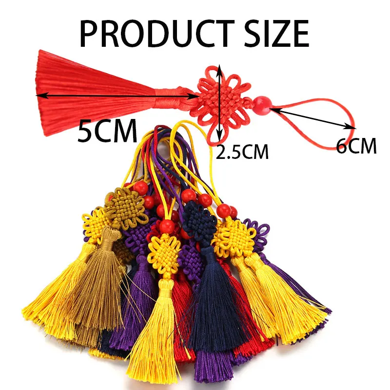 5/10/20 Stück 5CM Quasten Chinesische Knoten Seidenquaste Mini-Perlenanhänger Fransen für Vorhänge DIY Basteln Schmuckherstellung Dekoration – Detail 4
