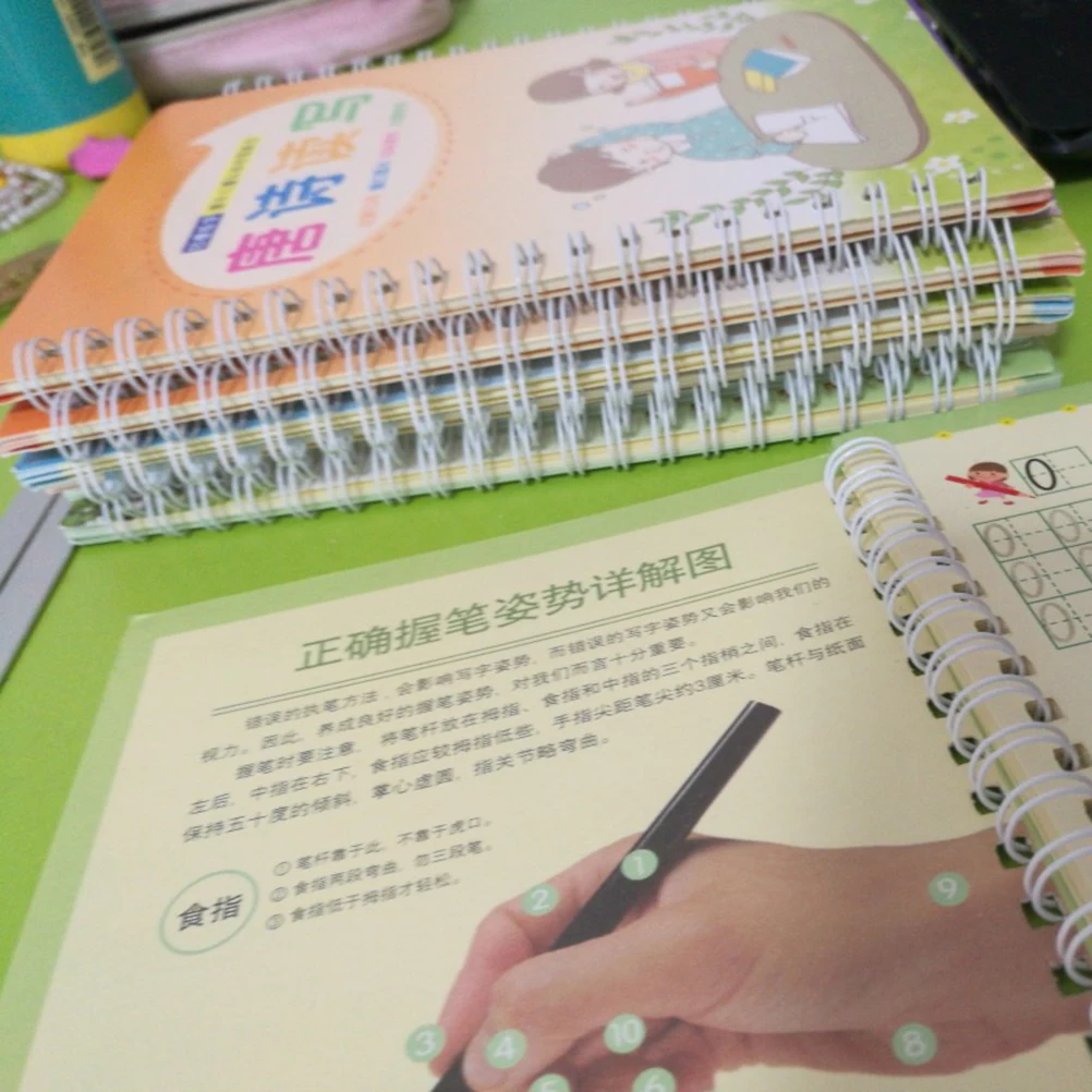 

Creative Calligraphy Copybook Writing Practice Tool for Kids Learning Chinese English Math Green Student Groove Book Ideal