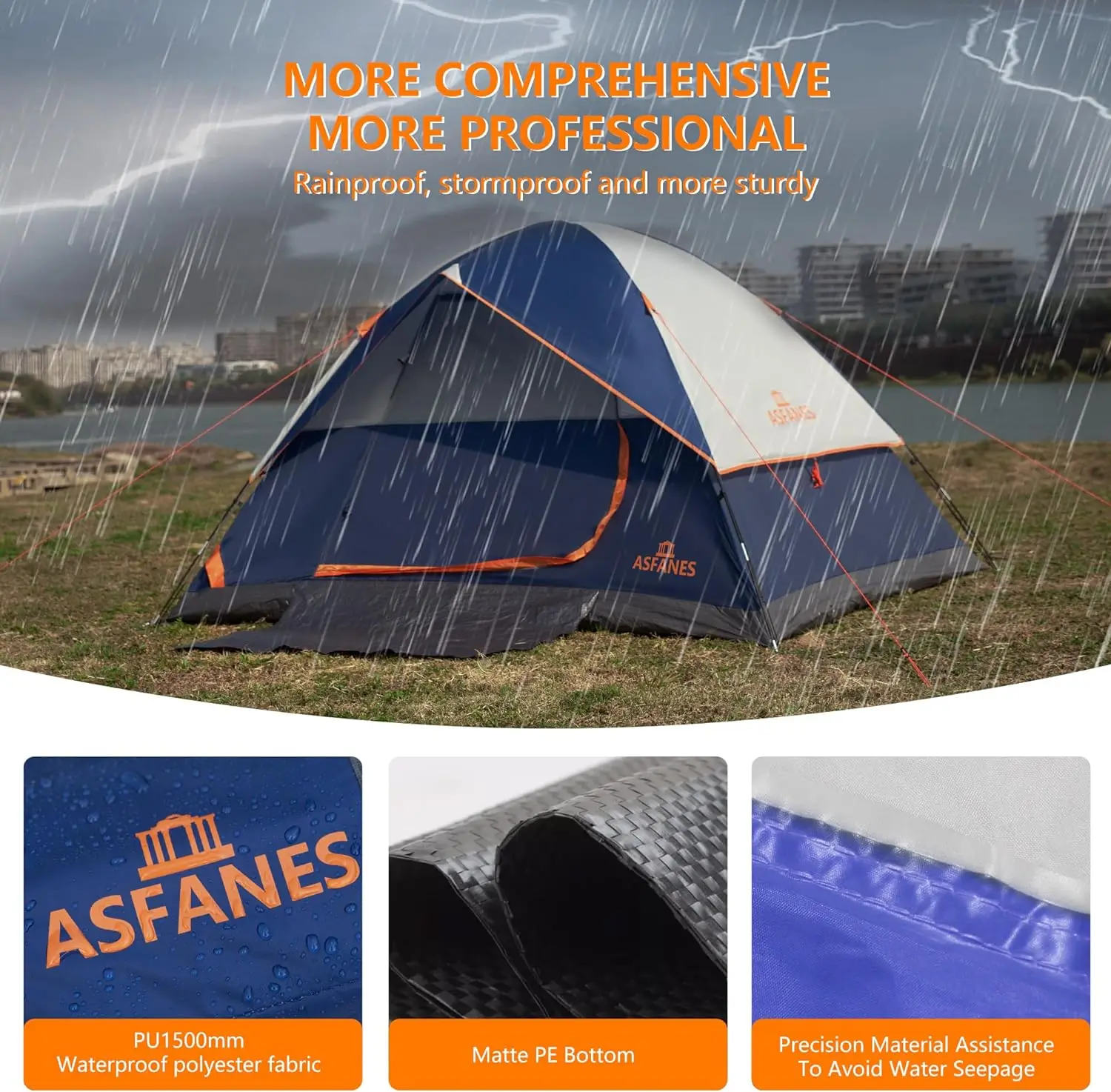 2Person Tents for Camping Waterproof, Backpack Double Layer Camping Tents, Perfect Picnics, Fishing and Backyard Camping