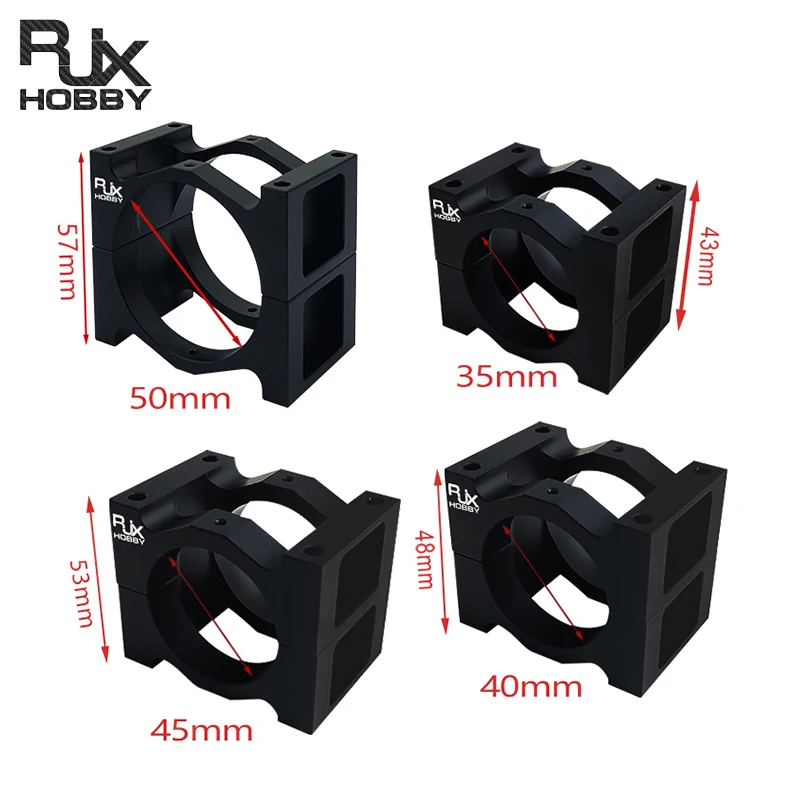 

RJXHOBBY 35mm 40mm 45mm 50mm Pipe Clip Tubing Clamp Aluminum Alloy Fastener Carbon Tube Fixed Joint Connector DIY for UAV Drone