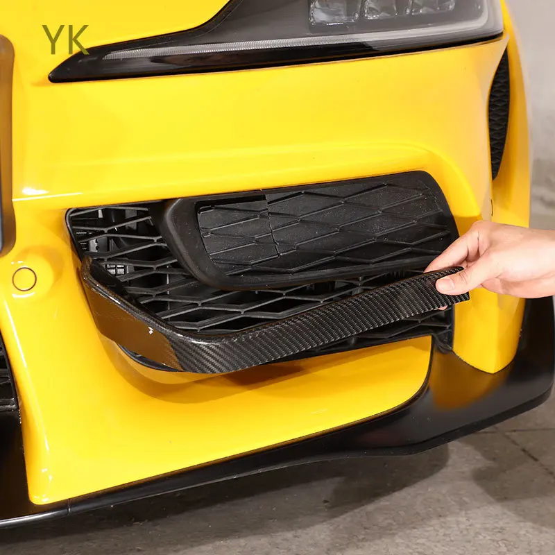 

For Toyota GR Supra A90 MK5 2019-2025 Real Carbon Fiber Car Front Bumper Fog Light Frame Cover Trim Car Accessories